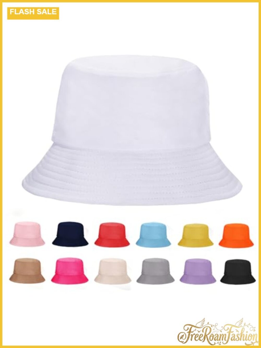 Cotton Bucket Hat UPF 50+ Sun Protection Foldable Travel Beach Cap